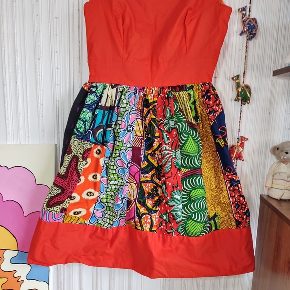 Vintage Handmade Patchwork + Button Dress - Picture 11 of 12